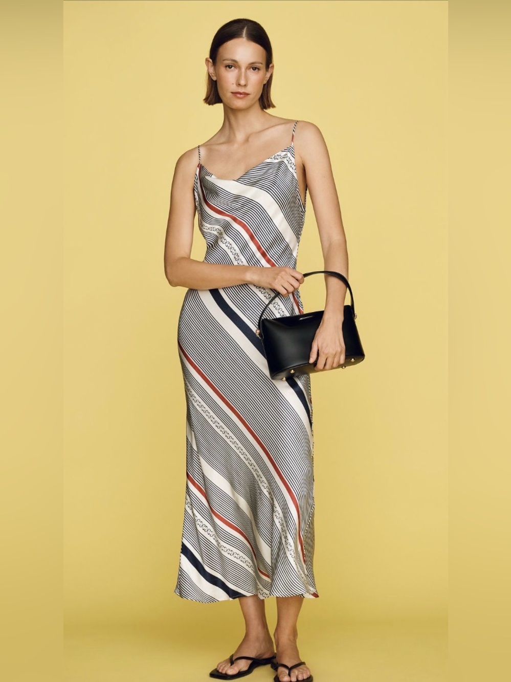 NWT Sz M Maeve Cowl-Neck slip midi dress
